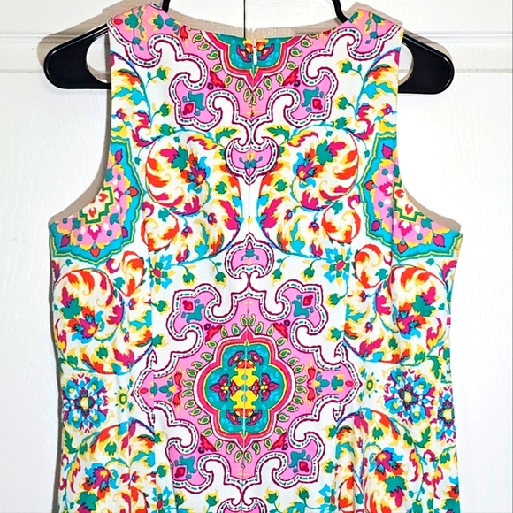 Maggy London Abstract Geometric Sheath Dress 10 Colorful Womens Party Wedding‎ - Picture 5 of 8